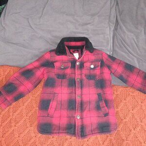 Boys Old Navy Flannel Sherpa Lined Jacket Size Small